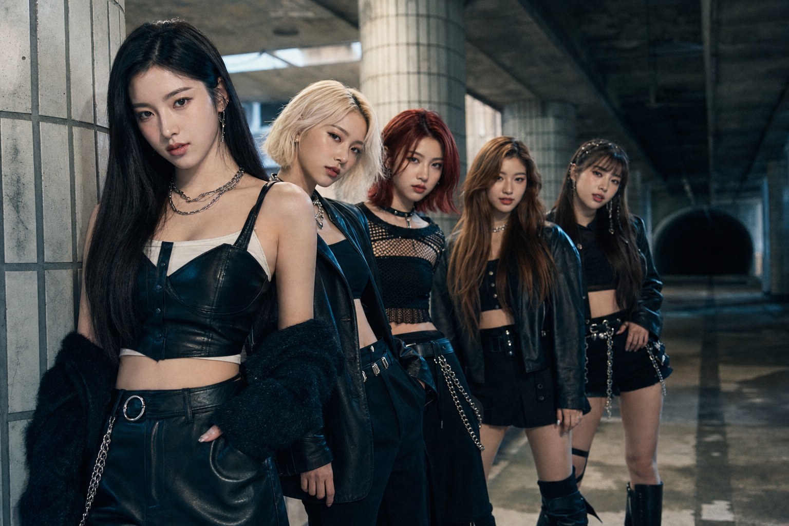 Prism Five in a Seoul subway corridor for a Prism Five GLITCH album feature