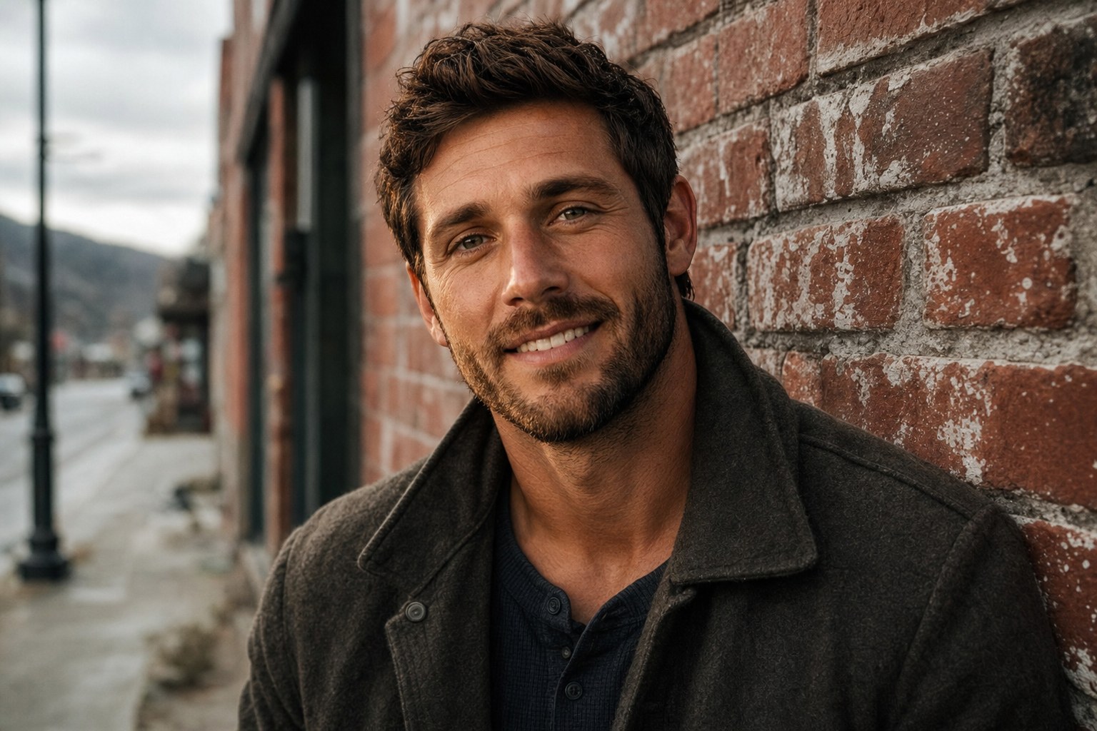 Close-up portrait of Jesse Cole Beckett on Main Street in Hazard, KY for The Last Porch Light feature